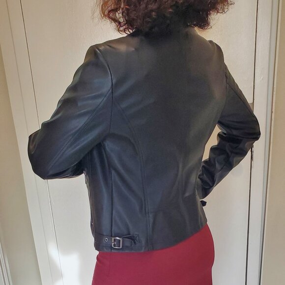 NEW Stylish C&A Leather Jacket - Picture 4 of 5